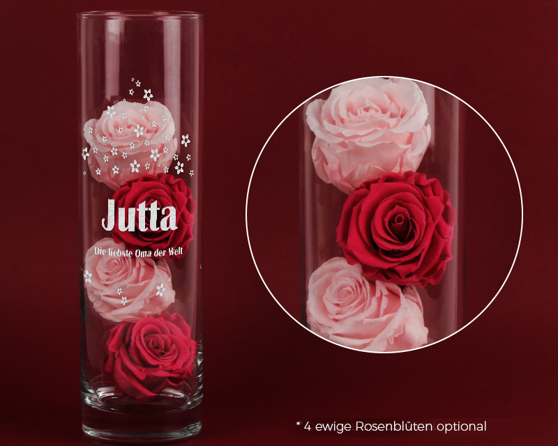 Personalisierbare Vase mit Gravur - Vorname