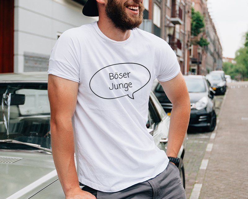 Personalisierbares T-Shirt für Männer weiß - Sprechblase