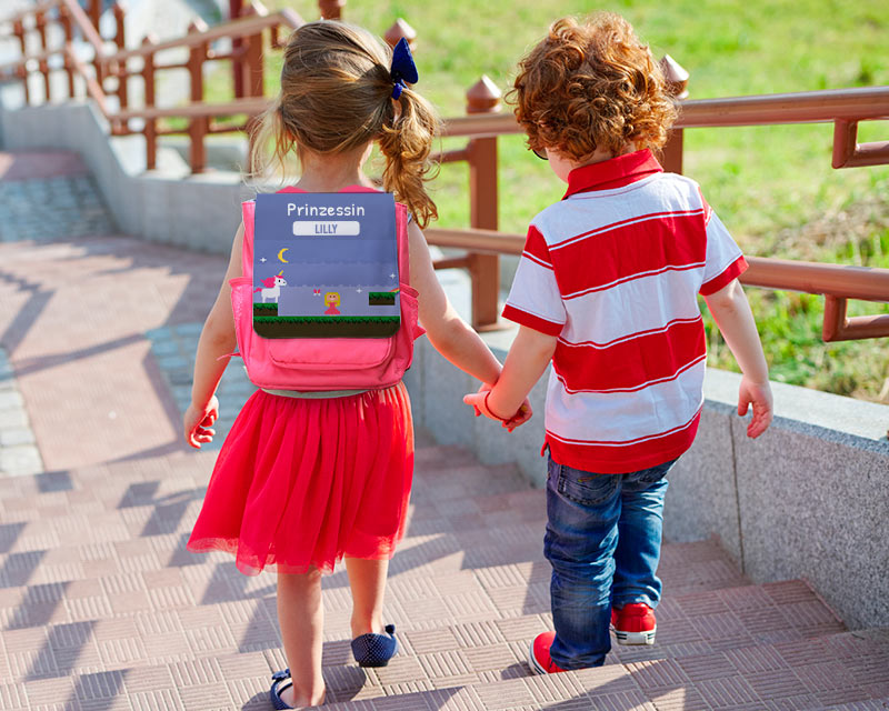 Personalisierbarer Rucksack für Kinder - Retro Videospiel - für Mädchen