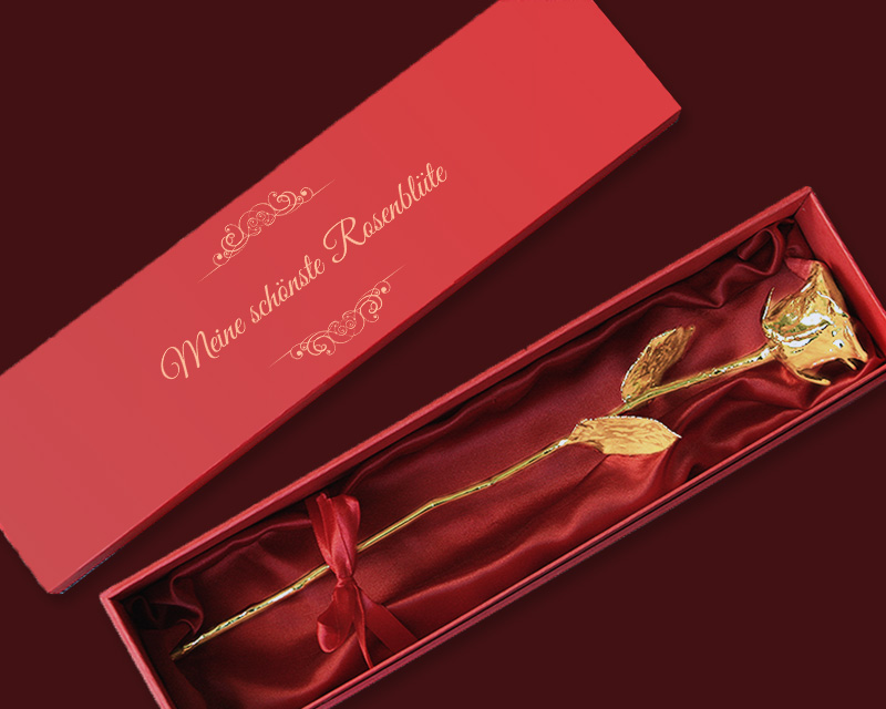 Ewige Rose aus 24 Karat Gold (36 cm) mit personalisierter Geschenkpackung