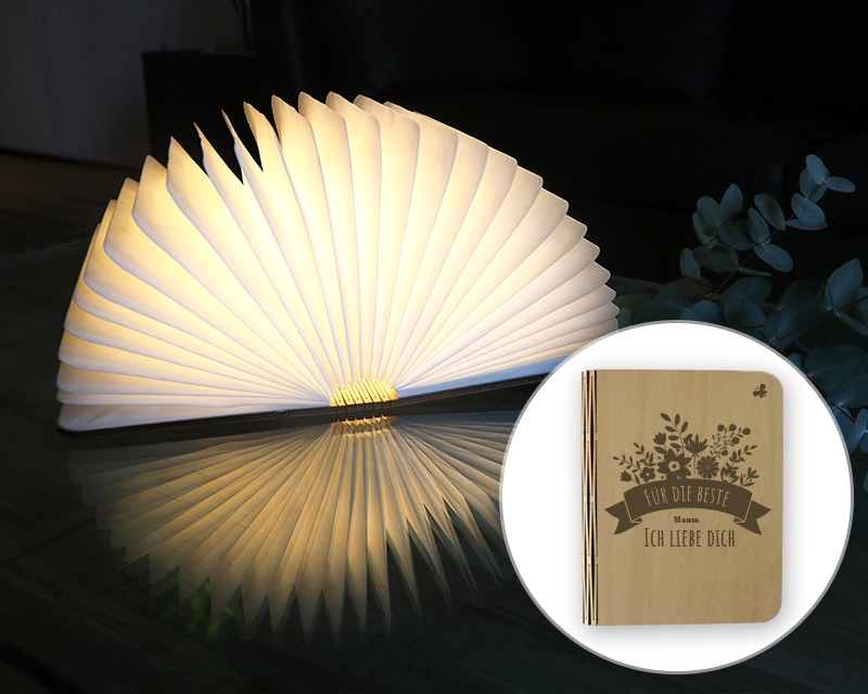 Bild 1 des Produkts Personalisierbare Buchlampe - Blumen Mama anzeigen
