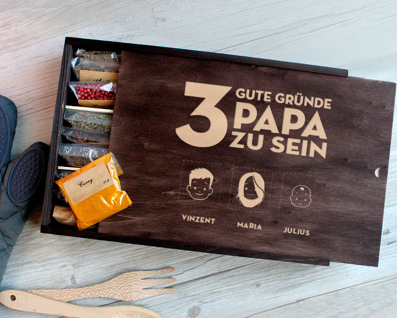 Großes Gewürz-Geschenk-Set mit 36 Gewürzen aus aller Welt - Die guten Gründe Papa zu sein