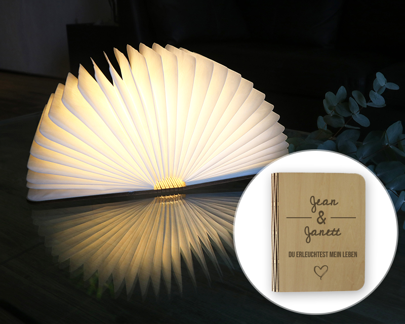 Bild 1 des Produkts Personalisierbare Buchlampe - Jahrestag anzeigen