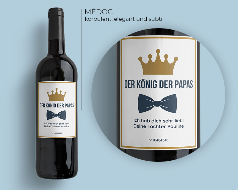 Personalisierbare Bordeaux-Weinflaschen - Papa Royal