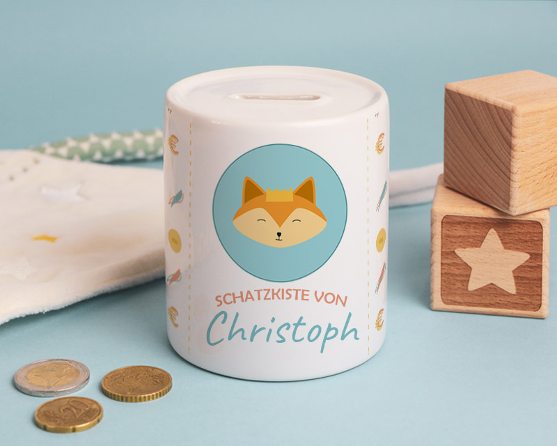 Personalisierbare Sparbüchse - Kleiner Fuchs