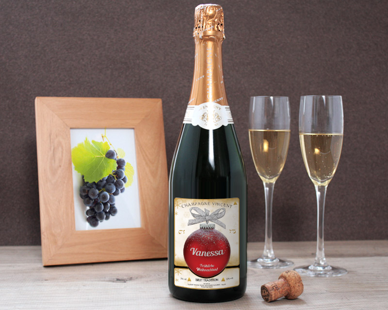 Personalisierter Champagner Weihnachten