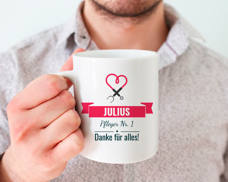 Personalisierte Tasse - Dankeschön Pflegepersonal