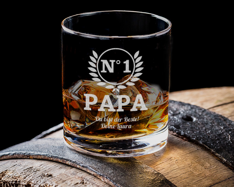 Personalisierbares Whiskyglas - Papa Nr. 1