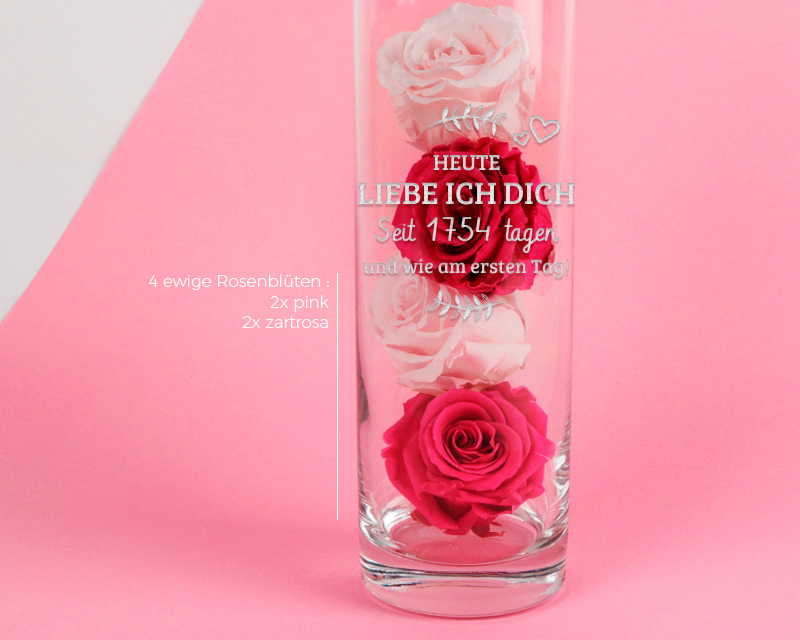 Bild 2 des Produkts Personalisierbare Vase - Ich liebe dich seit ... anzeigen