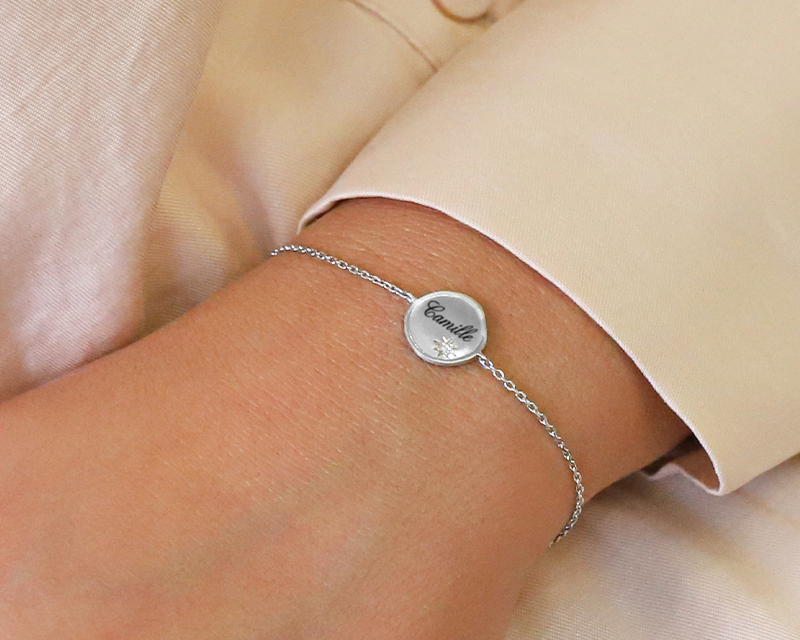 Bild 1 des Produkts Personalisiertes gebürstetes Armband - Silber oder vergoldet anzeigen
