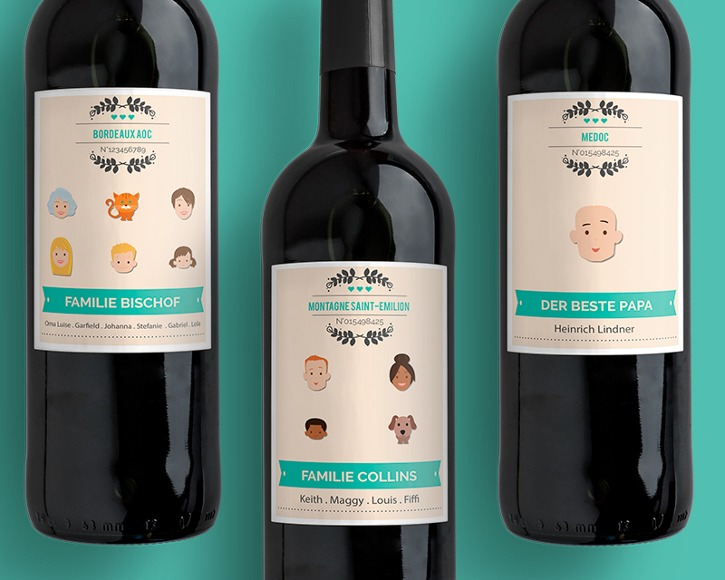 Bild 4 des Produkts Bordeaux-Weinflaschen Family Circus anzeigen