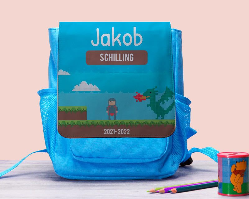 Personalisierbarer Rucksack für Kinder - Retro Videospiel - für Jungen