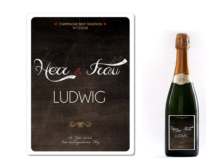 Bild 3 des Produkts Personalisierter Champagner Hochzeit anzeigen