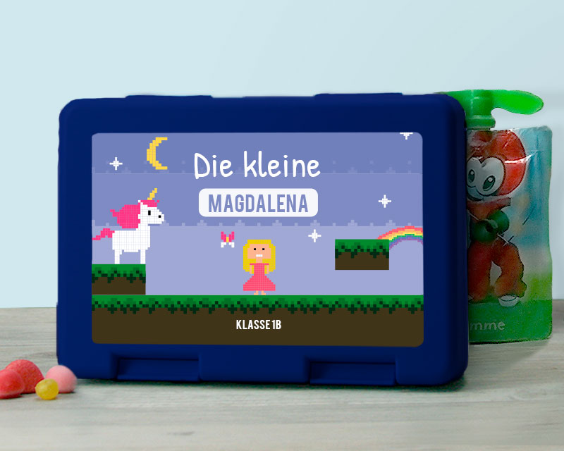 Personalisierbare Brotdose - Retro Videospiel - für Mädchen