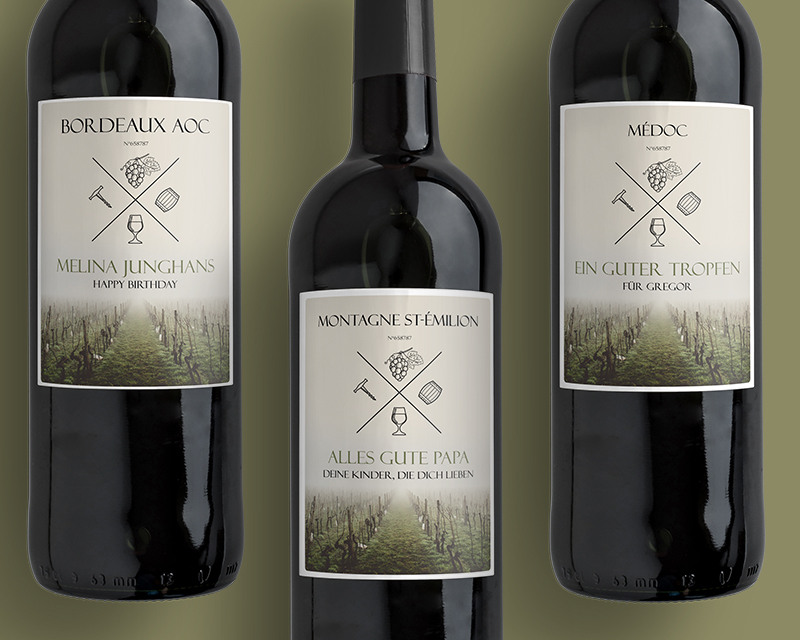 Bild 4 des Produkts Bordeaux-Weinflaschen - Reben anzeigen