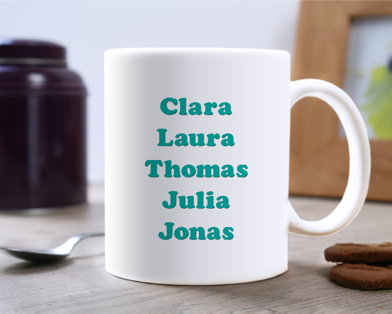 Personalisierte Tasse - Herz Familie