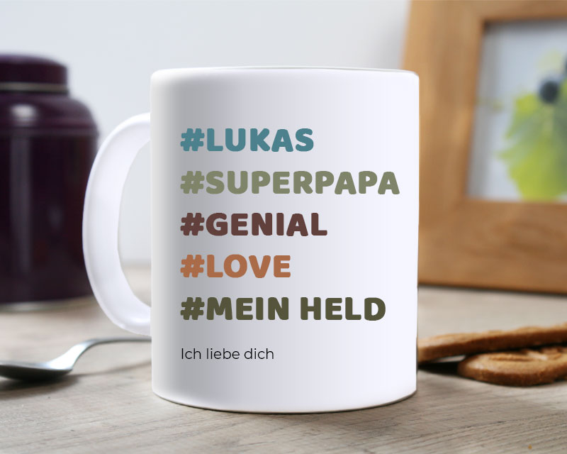 Personalisierte Tasse - Hashtag - Firma