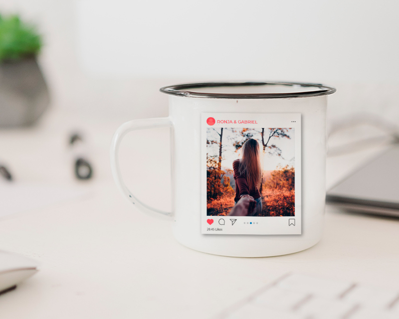 Personalisierte Emaille-Tasse - Instamoment