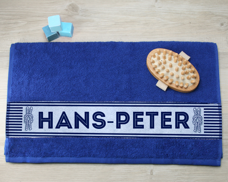 Bild 1 des Produkts Personalisiertes Handtuch blau - Matrose anzeigen