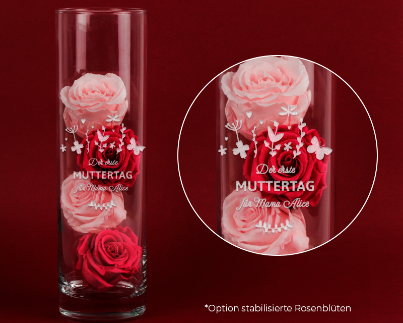 Bild 1 des Produkts Personalisierbare Vase mit Gravur - Kollektion Erster Muttertag anzeigen