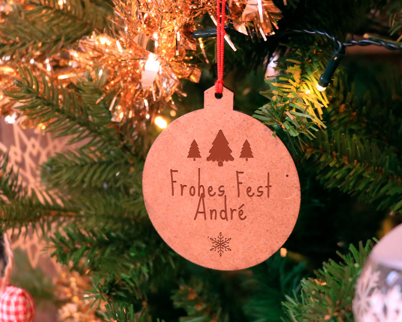 Bild 1 des Produkts Set personalisierbare Weihnachtsanhänger aus Holz - Weihnachtsbaum anzeigen