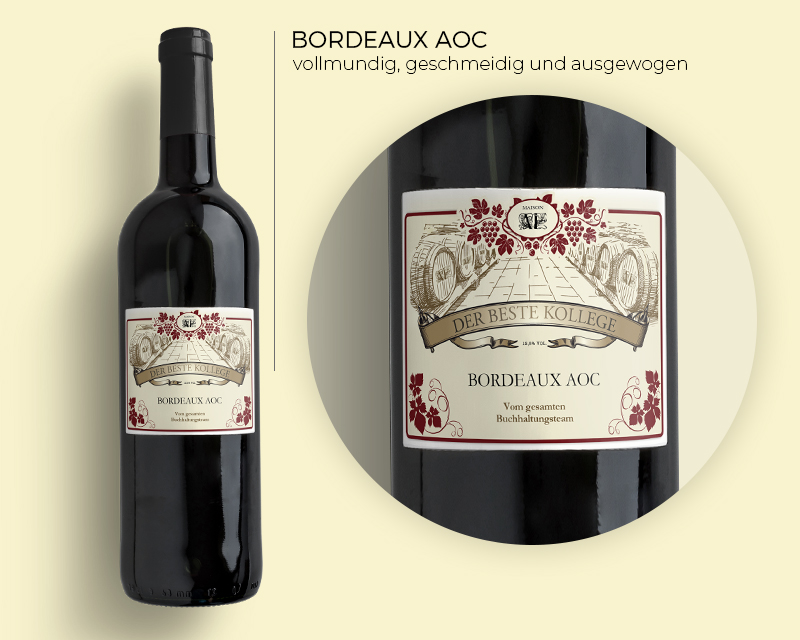 Personalisierte Bordeaux-Weinflasche