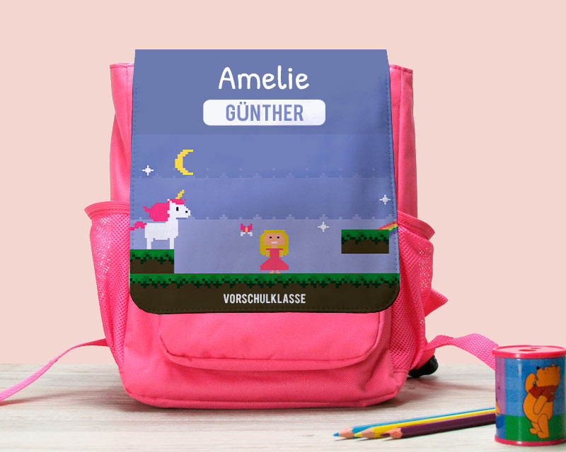Personalisierbarer Rucksack für Kinder - Retro Videospiel - für Mädchen