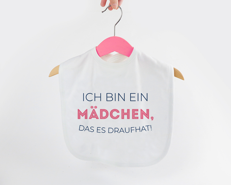 Personalisierbares Baby Lätzchen - Kollektion 'Ich hab's drauf' - Ausführung Rosa