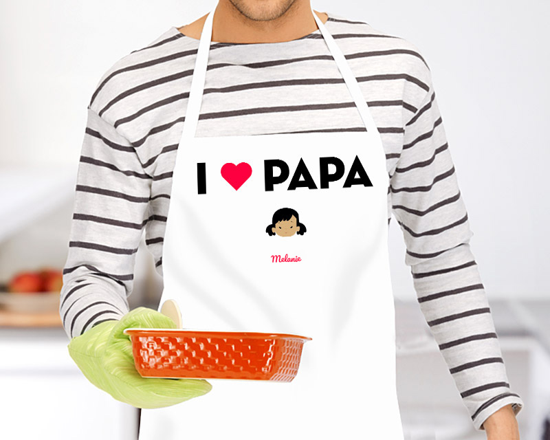 Bild 2 des Produkts Personalisierte Schürze - I Love Papa anzeigen