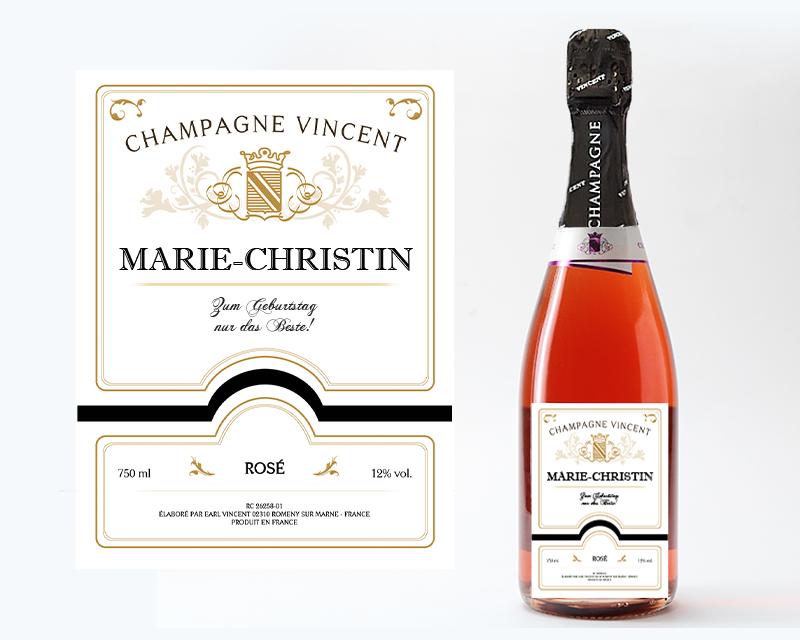 Personalisierbarer Rosé-Champagner - Klassisch