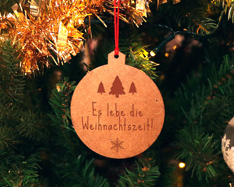 Set personalisierbare Weihnachtsanhänger aus Holz - Weihnachtsbaum