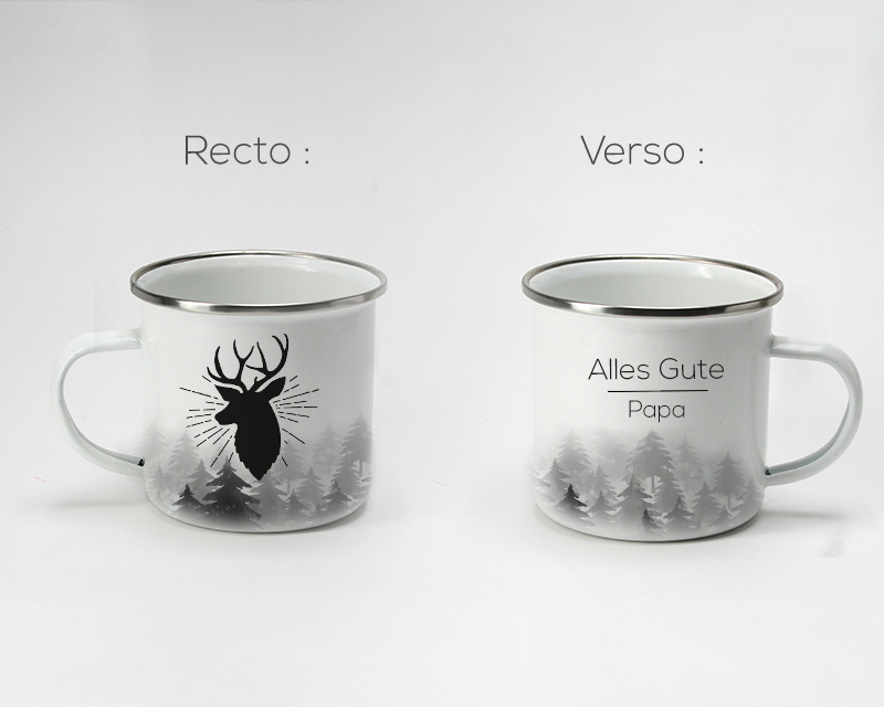 Personalisierte Emaille-Tasse - Hirsch