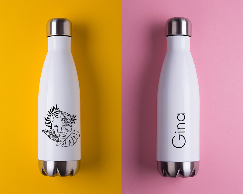 Bild 3 des Produkts Personalisierbare Isolierflasche aus Edelstahl - Dschungel anzeigen