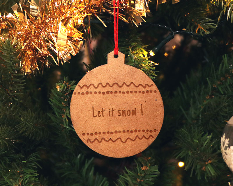 Set personalisierbare Weihnachtsanhänger aus Holz - Ornament