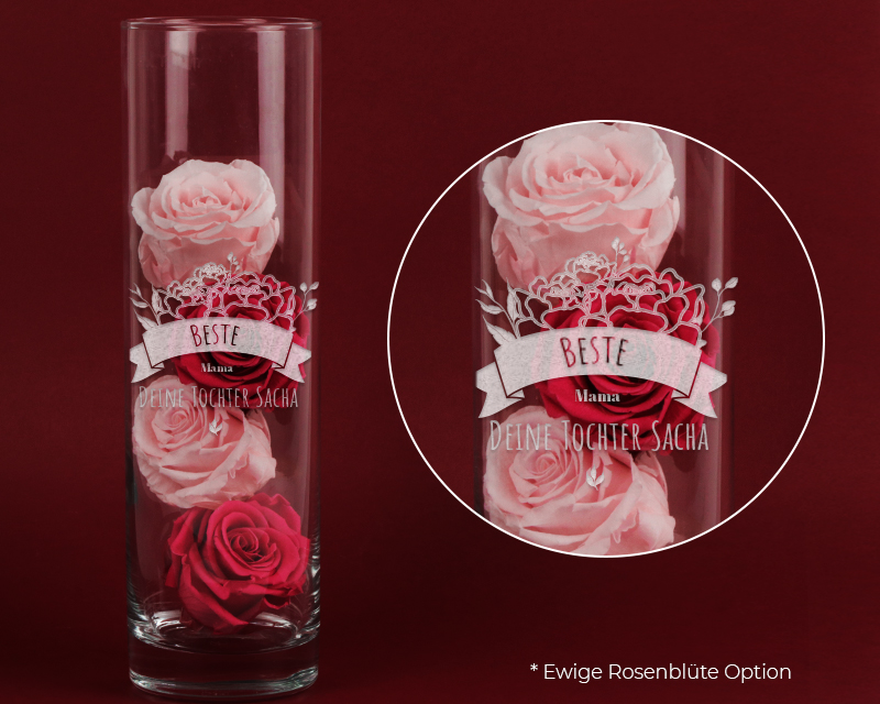 Bild 1 des Produkts Personalisierbare Vase mit Gravur - Blumen Mama anzeigen
