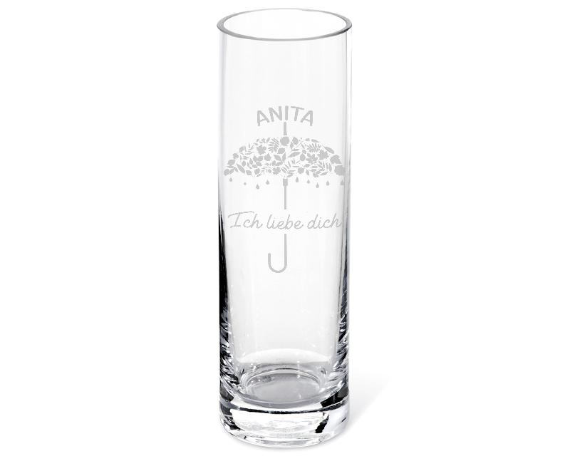 Personalisierbare Vase mit Gravur - Ich liebe dich