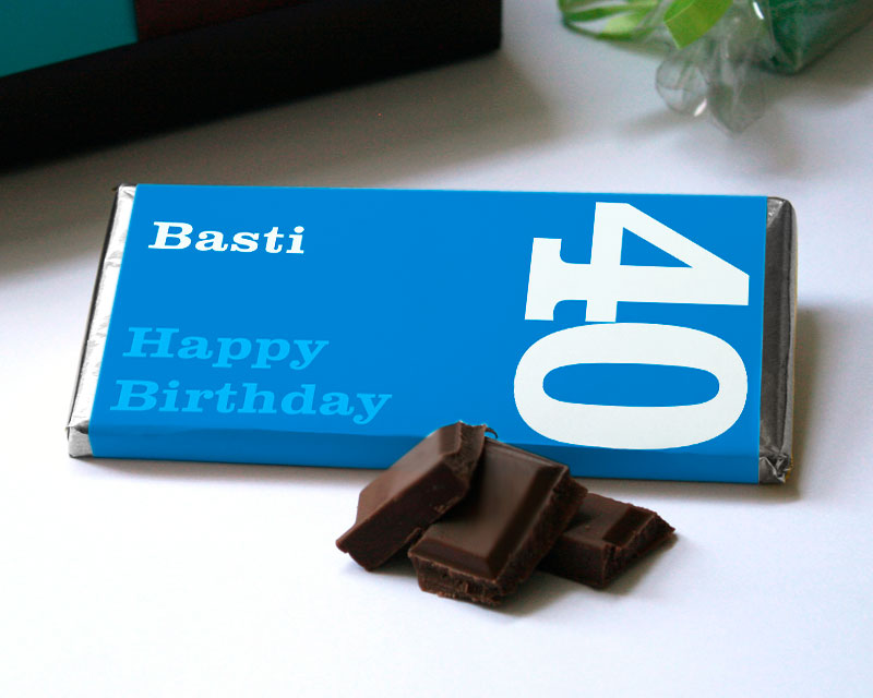 Tafel Schokolade Geburtstag blau